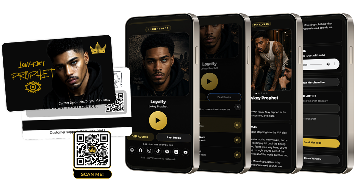 Rap Taps card and mobile fan experience